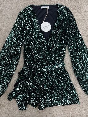 NWT Saints & Hearts Emerald "Starstruck”Romper | Small 🏛️💚 Free Shipping📦